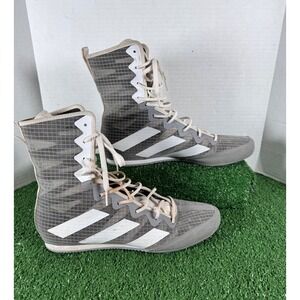 Adidas Box Hog 4 Boxing Shoes Mens 10 Grey White High Top Boots HP9611